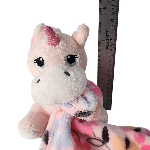 Little Beginnings Unicorn Plush Lovey With Floral Security Blanket Baby Toy - Picture 7 of 7